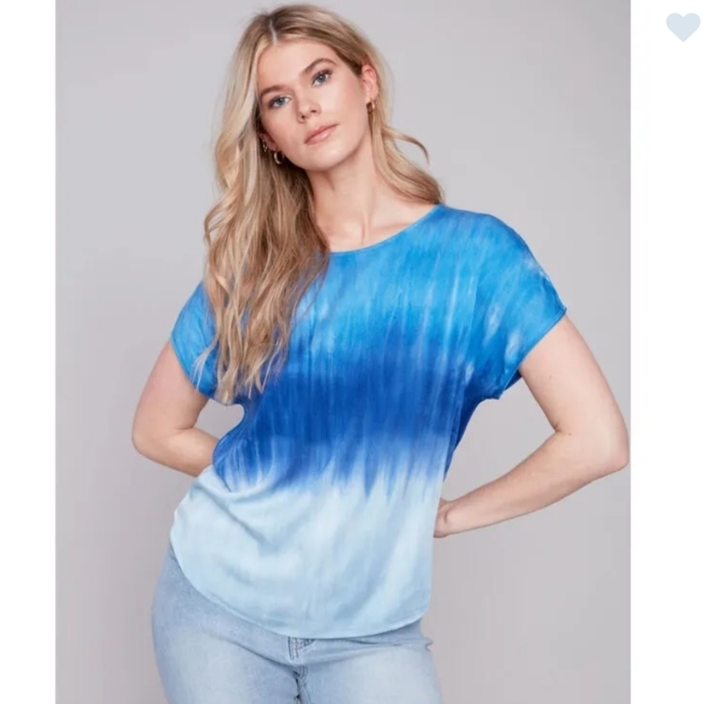 Charlie B Women's Tie Dye Casual Dolman Top Size Large.